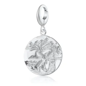 Silver Aquarius Zodiac Charm