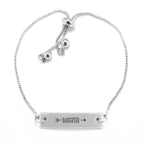 Silver Daughter Arrow Adjustable Bar Bracelet