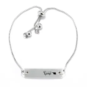 Silver Home is Oklahoma Adjustable Bar Bracelet