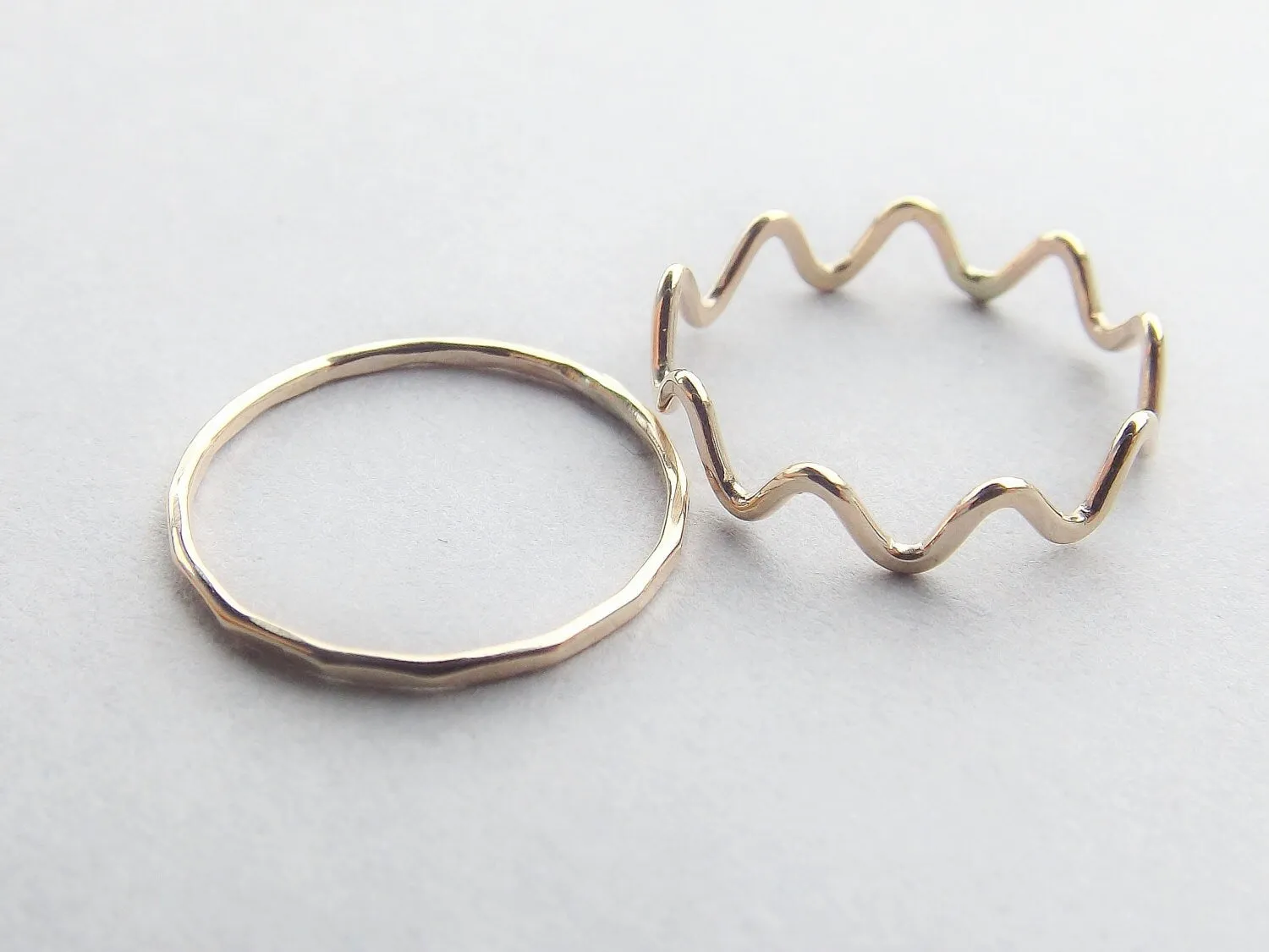 Skinny Gold Wave Knuckle Ring Set, Wave Ring, above knuckle, Knuckle Rings, Toe Rings, Rings, Yellow Goldfilled Knuckle Ring, Wave, Hammered