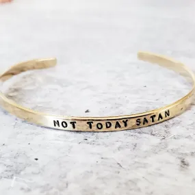 Skinny Stamped Bracelet - Not Today Satan