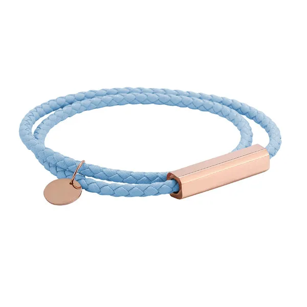 Sky Blue Faux Leather Magnetic Bracelet (Circumference 19.5cm) 天藍人造皮革磁扣手鍊 (鍊長 19.5cm) KJBR16081