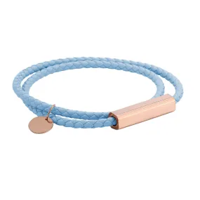 Sky Blue Faux Leather Magnetic Bracelet (Circumference 19.5cm) 天藍人造皮革磁扣手鍊 (鍊長 19.5cm) KJBR16081