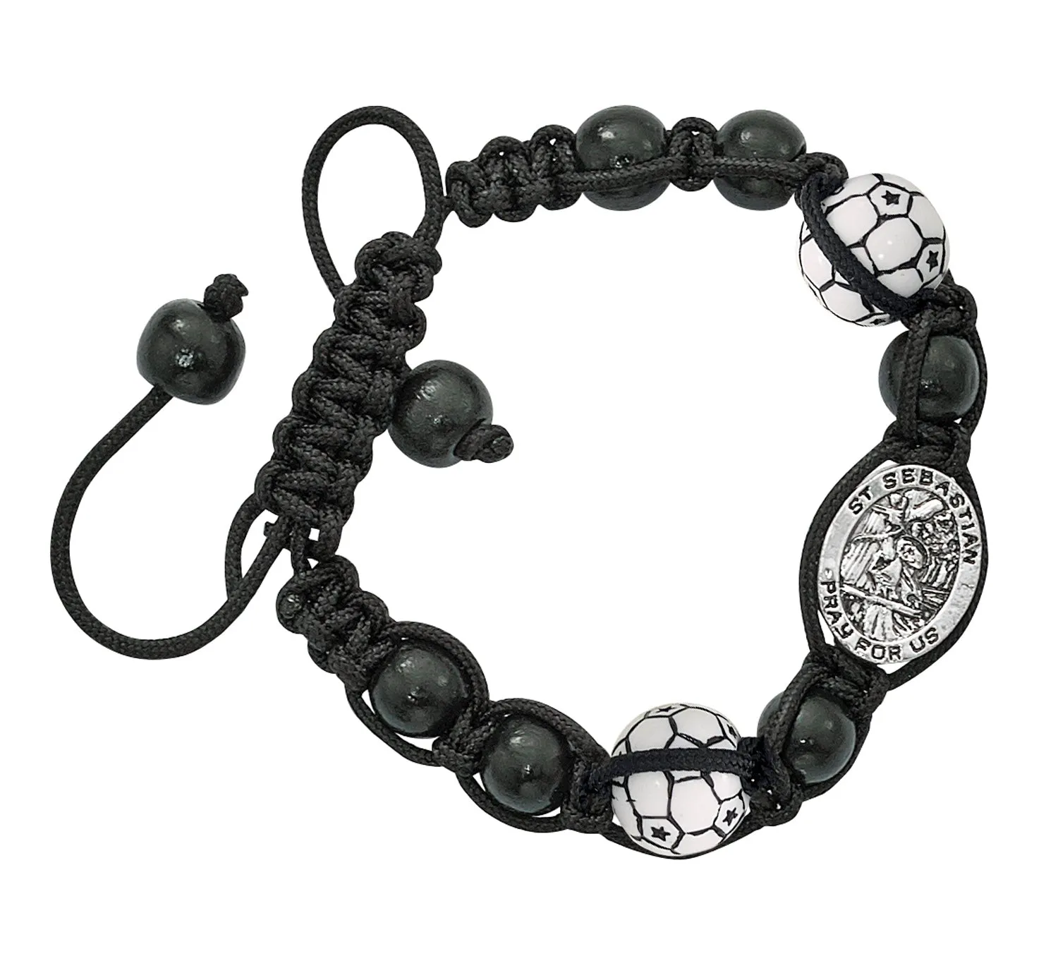 St. Sebastian Adjustable Soccer Bracelet Carded
