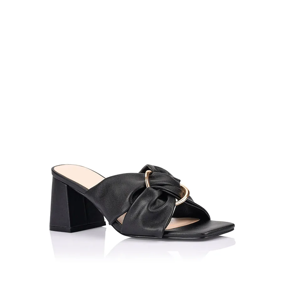 Stamos Block Heel Mules - Black