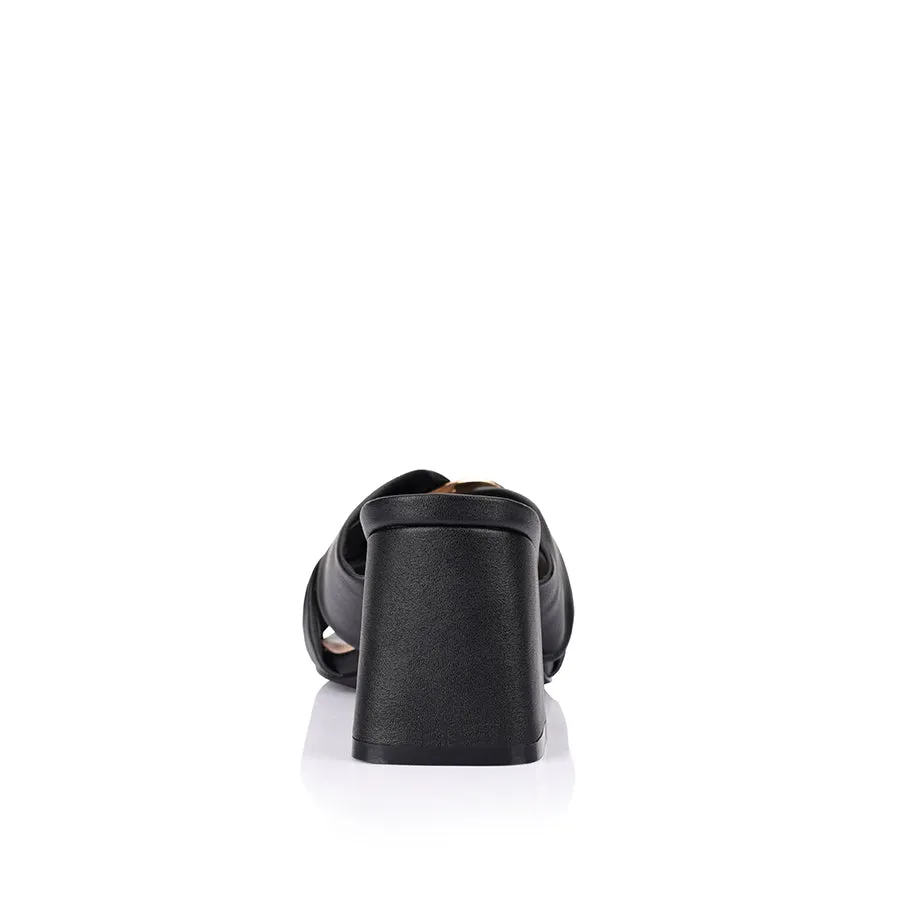 Stamos Block Heel Mules - Black