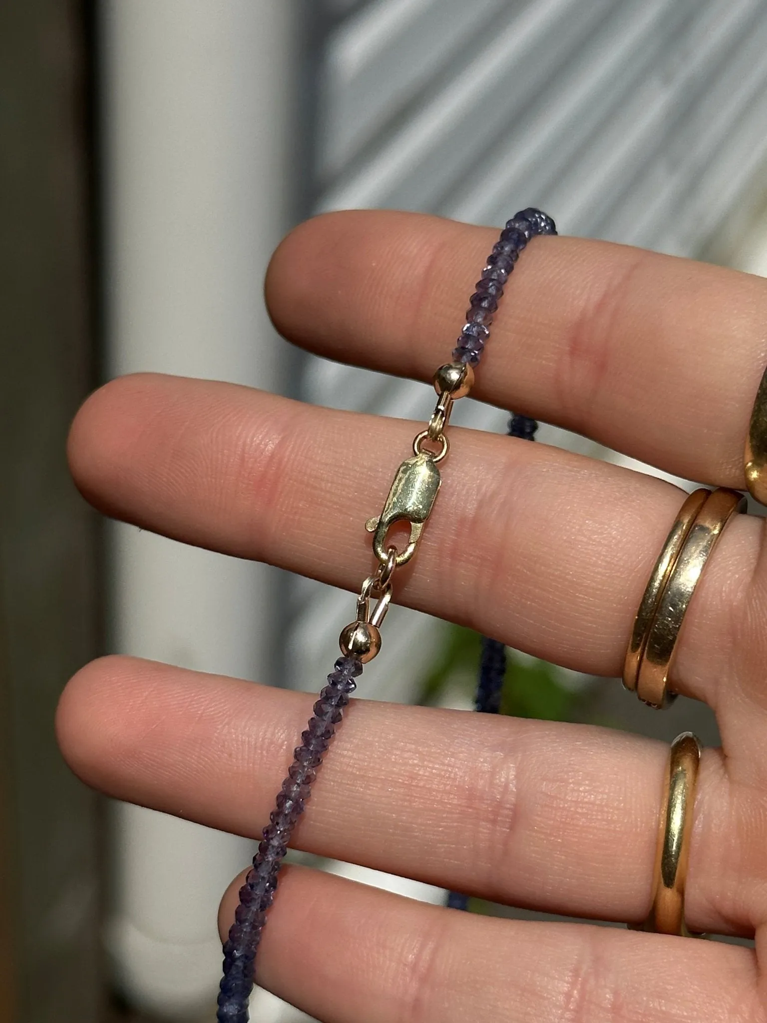 Starry Night Iolite Beaded Necklace