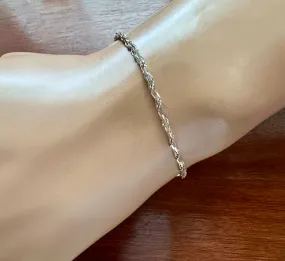 Sterling Silver 925 Chain Link 7" Long Bracelet
