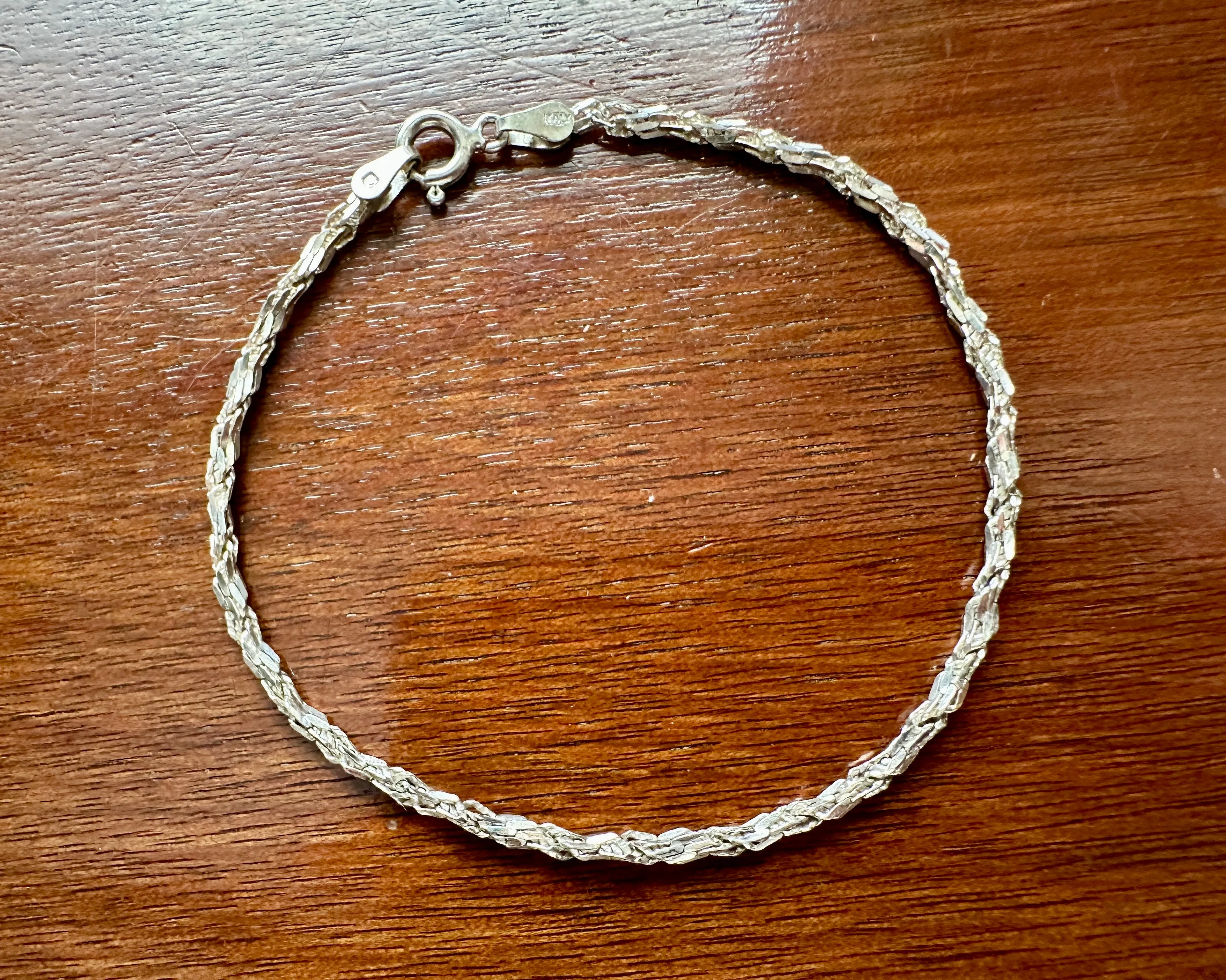Sterling Silver 925 Chain Link 7" Long Bracelet