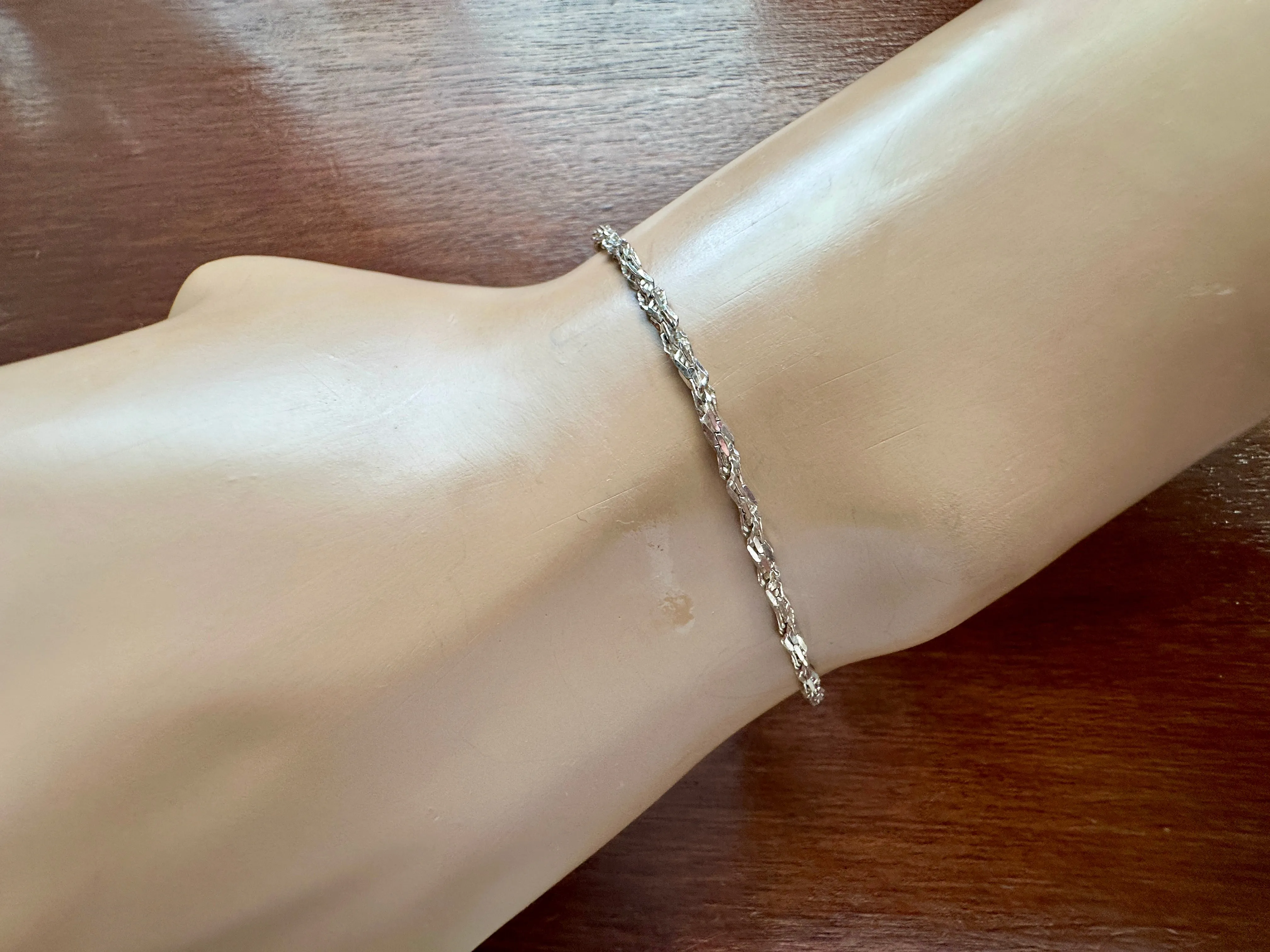 Sterling Silver 925 Chain Link 7" Long Bracelet
