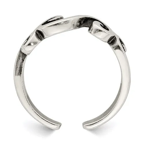 Sterling Silver Antiqued Swirl Toe Ring