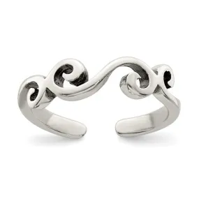 Sterling Silver Antiqued Swirl Toe Ring