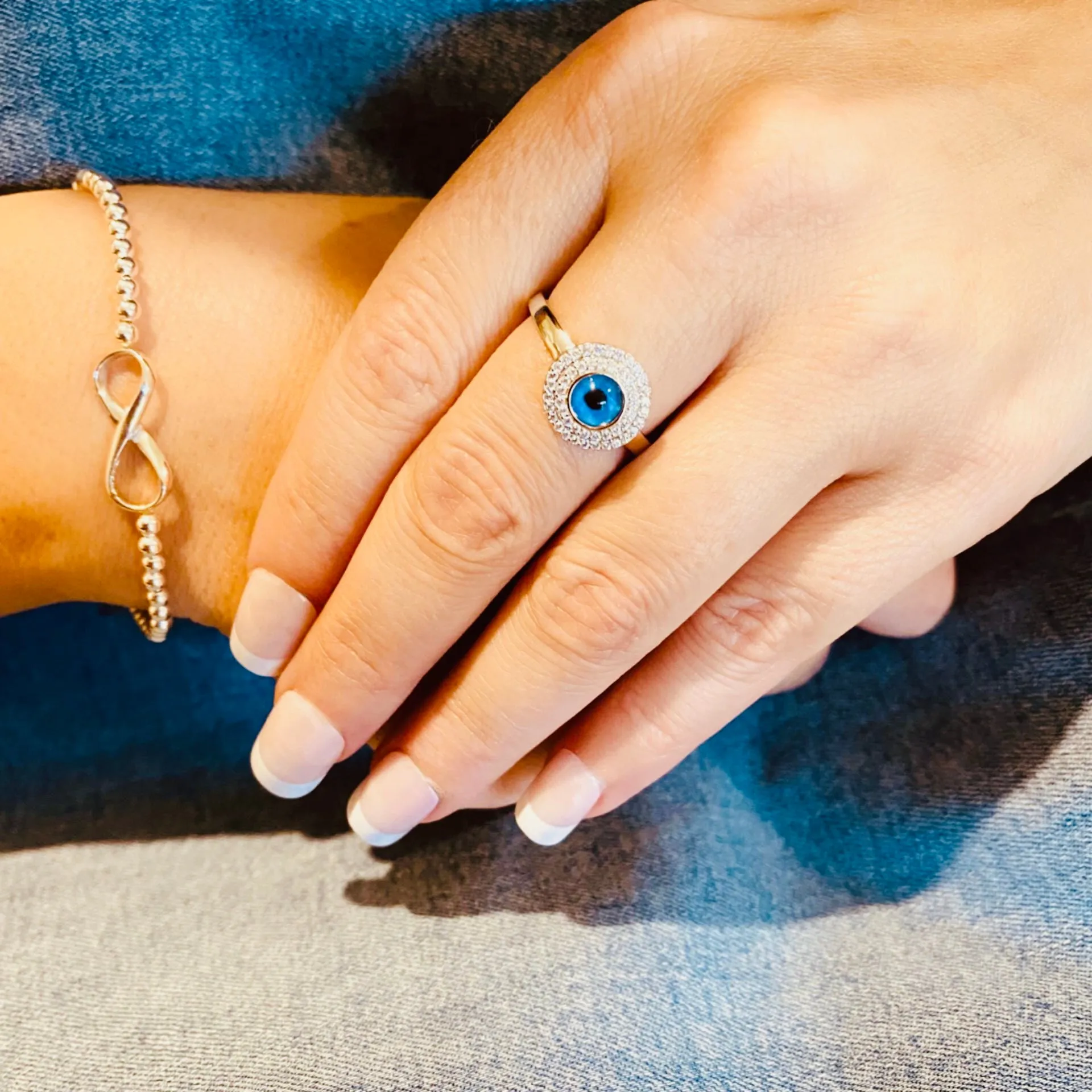 Sterling Silver Ball & Infinity Bracelet