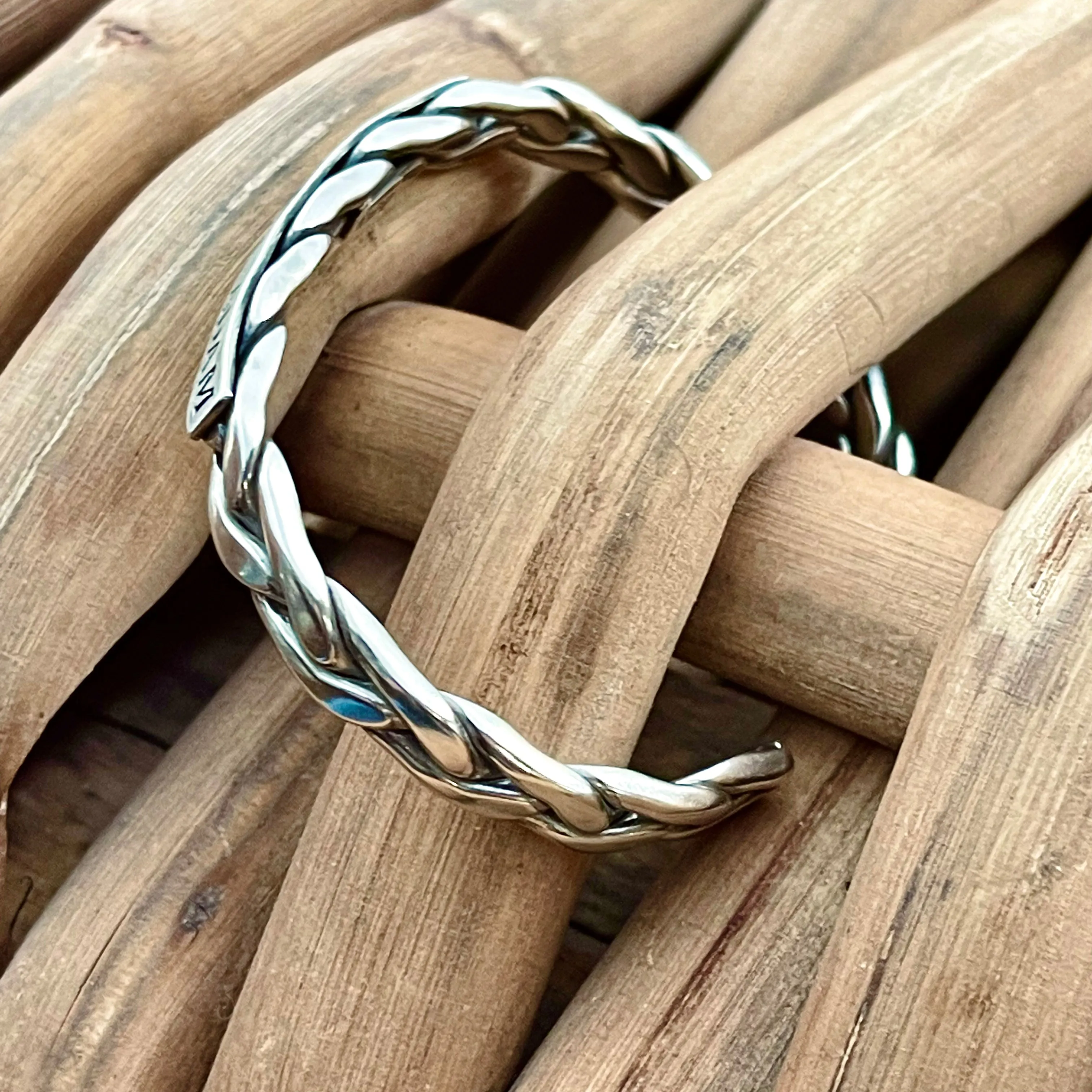 Sterling Silver Custom Handwritten Woven Cuff