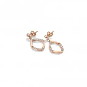 Sterling Silver Rose Gold Behold White Topaz Earrings DE647