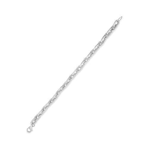 Sterling Silver Textured Link Bracelet