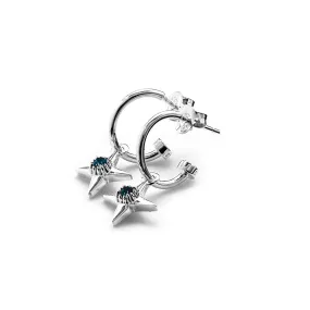 Stolen Girlfriends Club Ninja Star Anchor Earrings - Sterling Silver & London Topaz