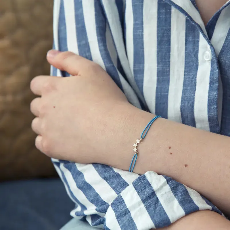 Stretch Bracelet with Silver Three Star