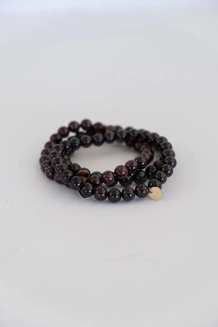 Stretchy Bracelet - Garnet