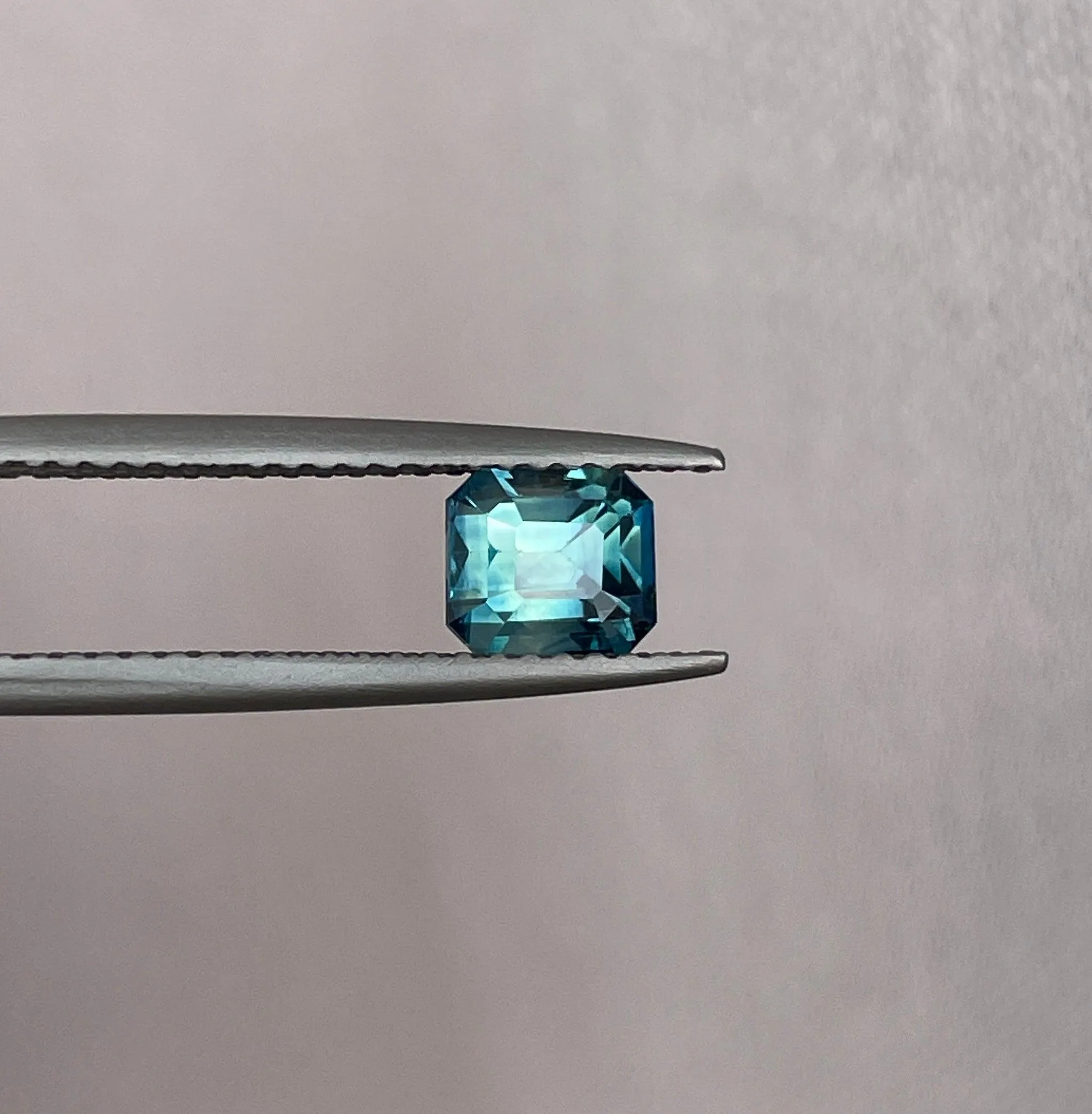 Stunning 1.26 ct Blue Green Bicolored Sapphire Emerald cut for Engagement Ring,  The Appeal Of rich Bluish-Green and Greenish-Blue Sapphires