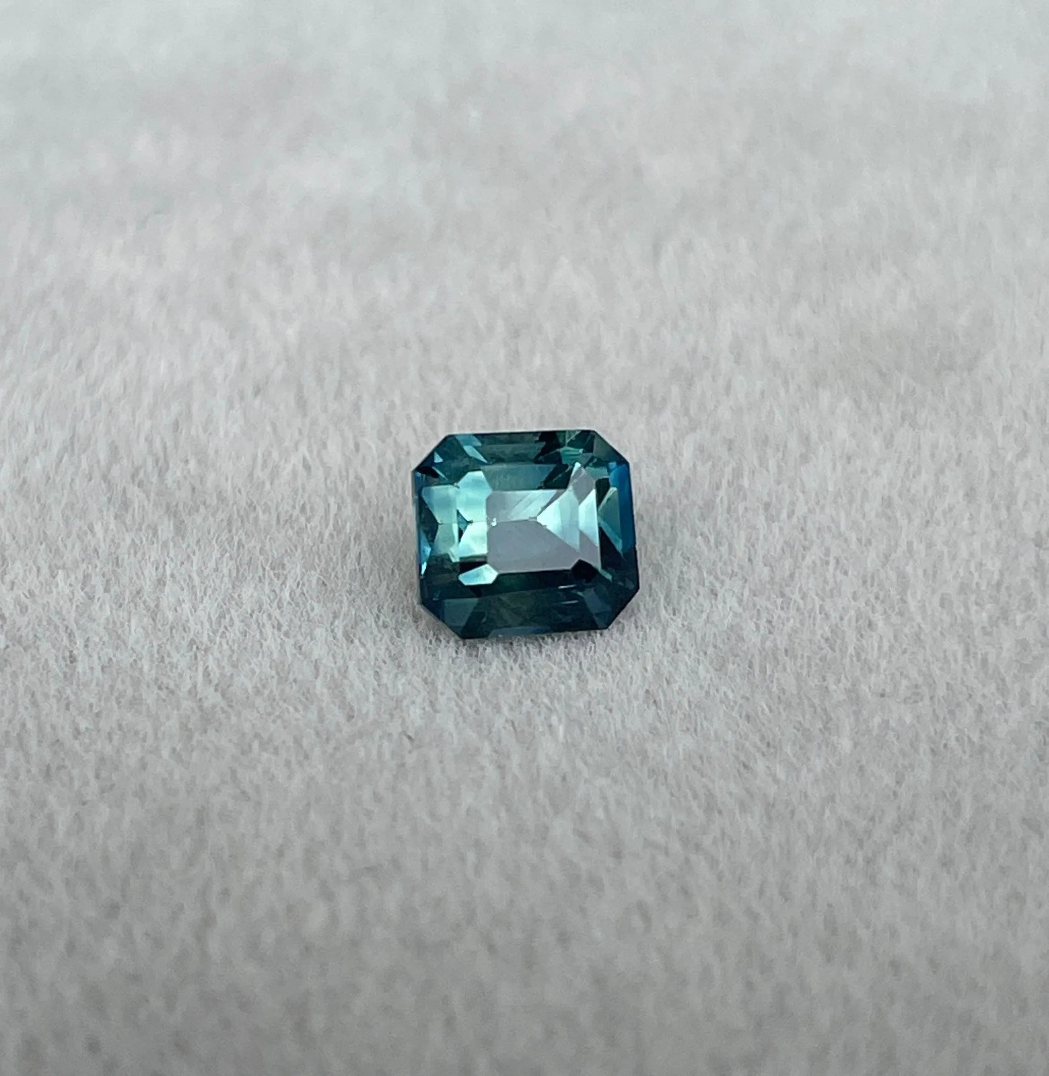 Stunning 1.26 ct Blue Green Bicolored Sapphire Emerald cut for Engagement Ring,  The Appeal Of rich Bluish-Green and Greenish-Blue Sapphires