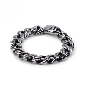 Stylish Multi-Ring Titanium Steel Bracelet for Men - Retro Stainless Steel Design