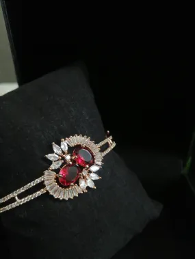 Tara Starlight Red Crystals Art Deco Bracelet