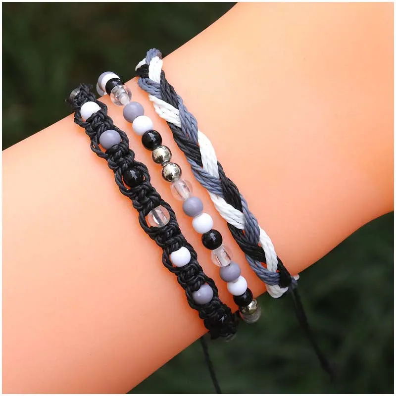 Teenagers Colorful Beads Bracelet  Waterproof Wax Line