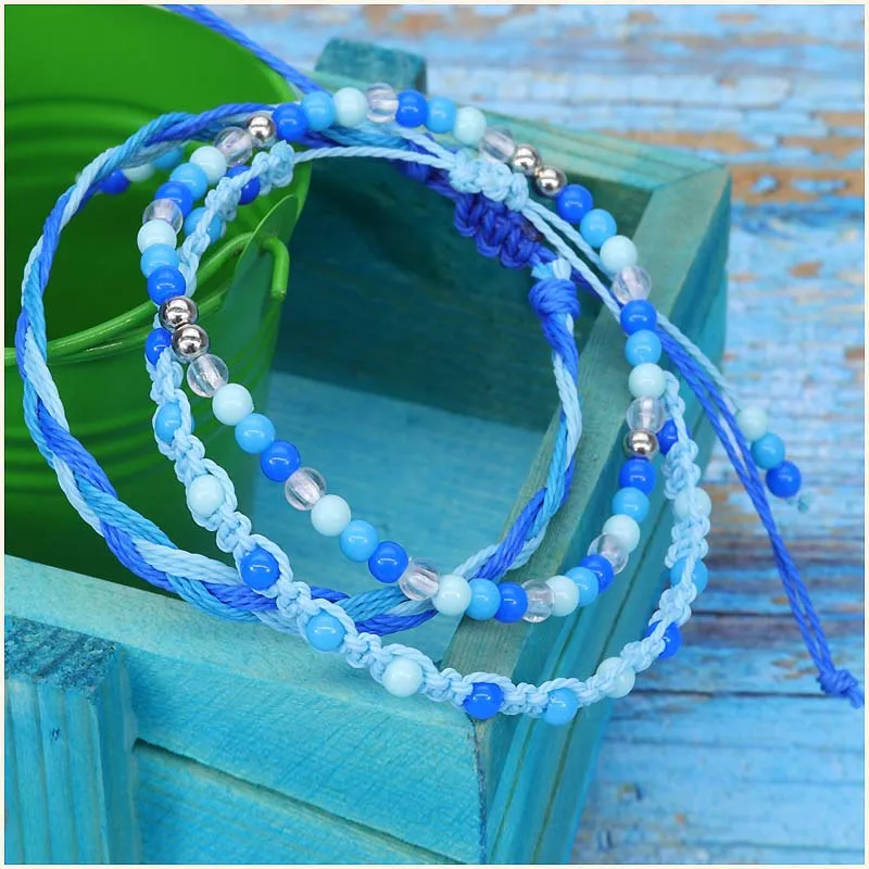 Teenagers Colorful Beads Bracelet  Waterproof Wax Line