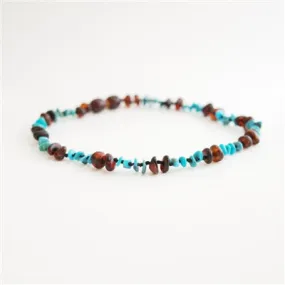 The Amber Monkey - Chestnut & Turquoise 10-11"