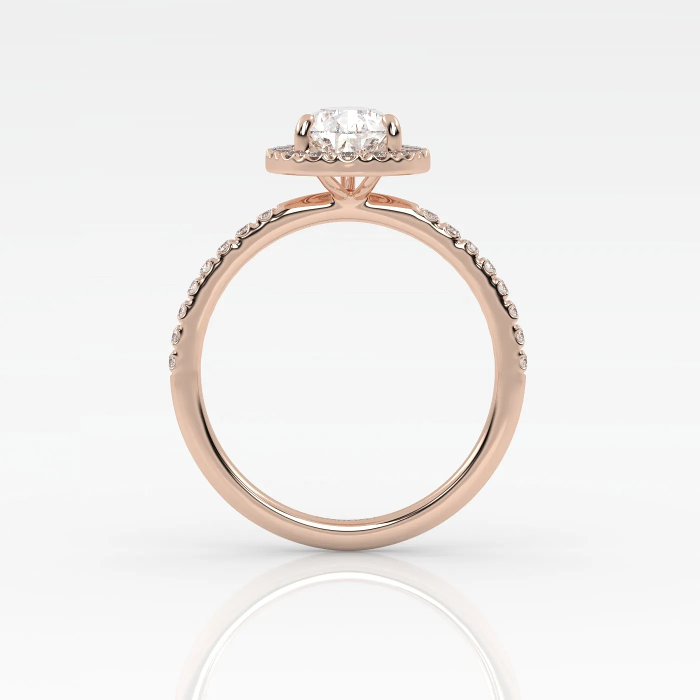 The Pear Solitaire with Pavé band and Halo