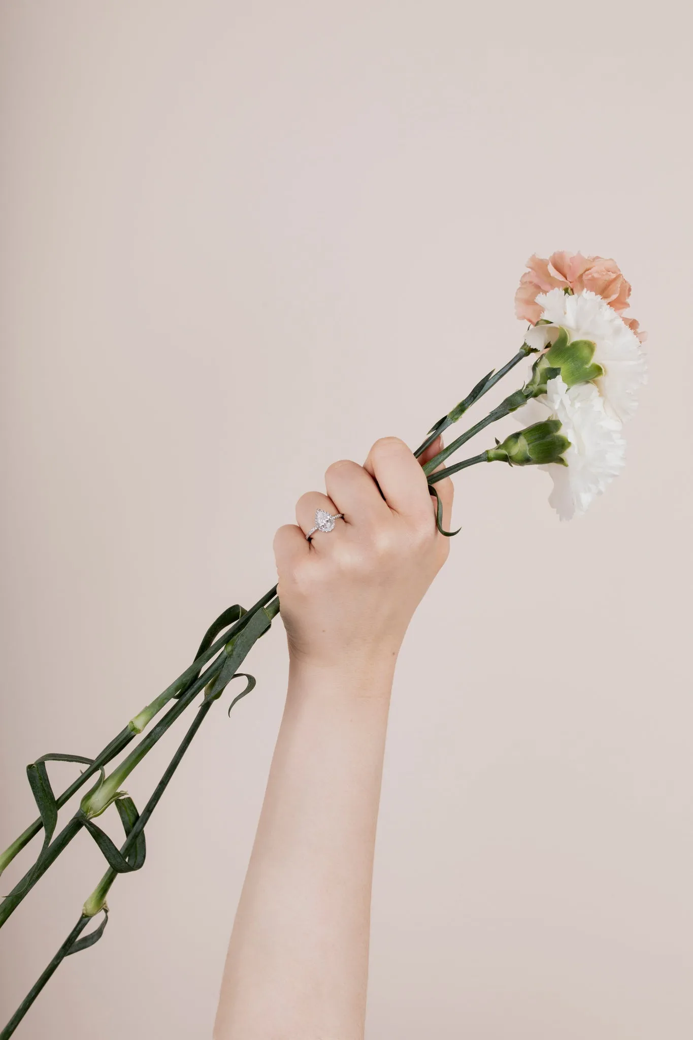 The Pear Solitaire with Pavé band and Halo
