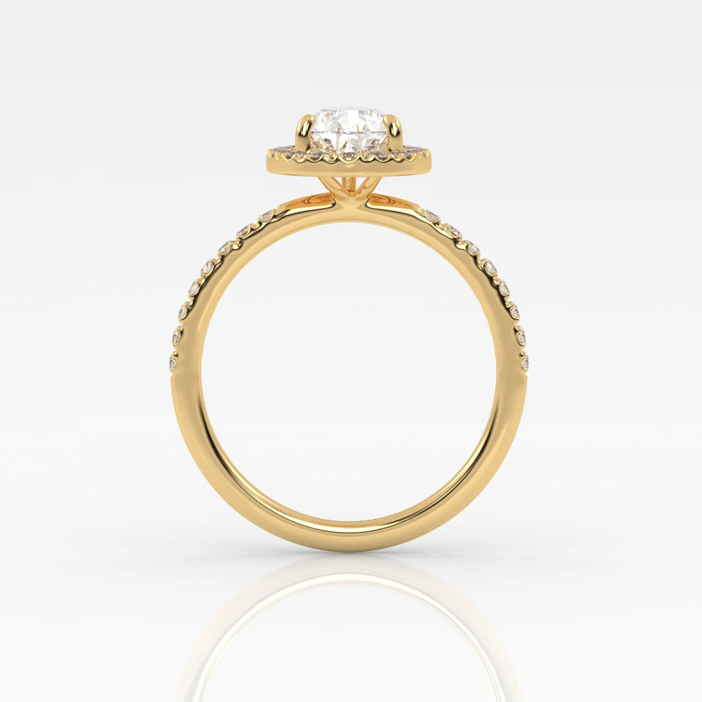 The Pear Solitaire with Pavé band and Halo