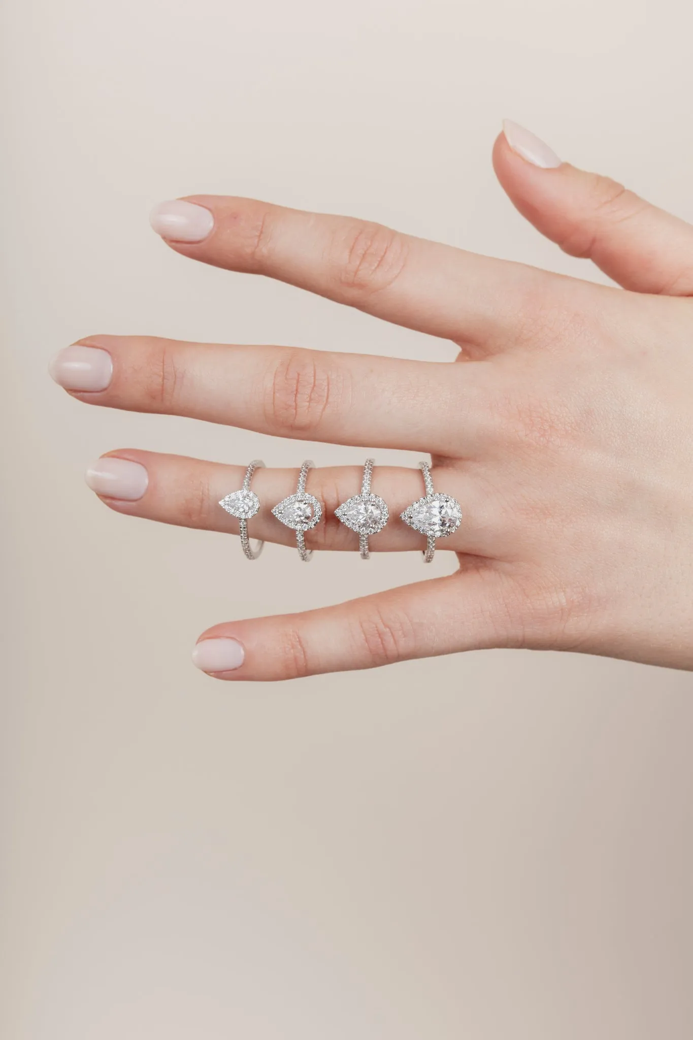 The Pear Solitaire with Pavé band and Halo