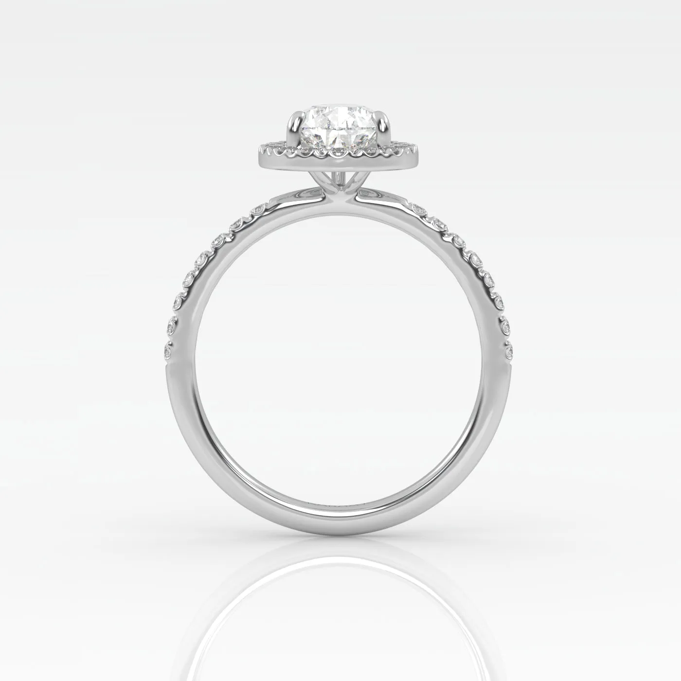 The Pear Solitaire with Pavé band and Halo