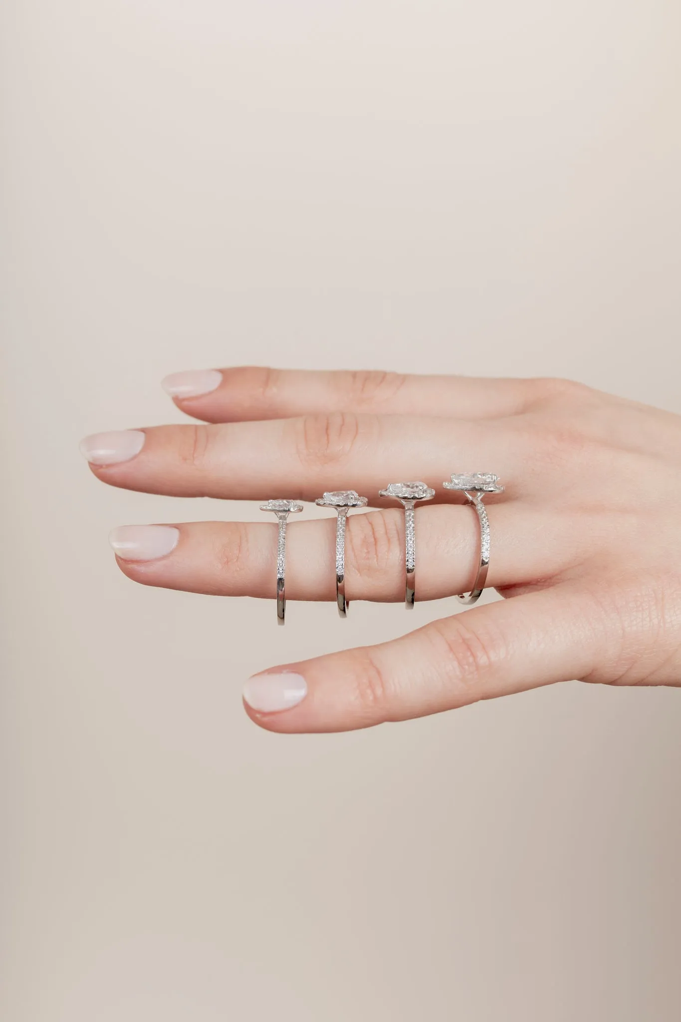 The Pear Solitaire with Pavé band and Halo
