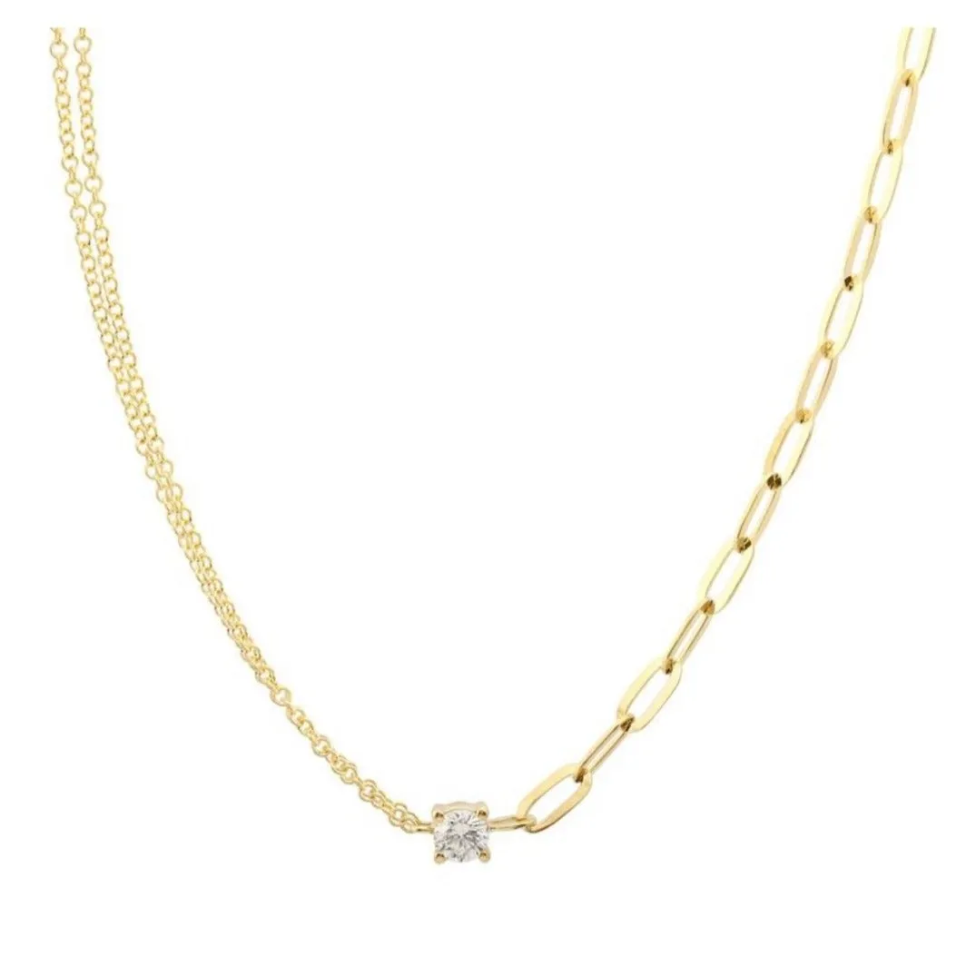 The Split Decision Solitaire Necklace