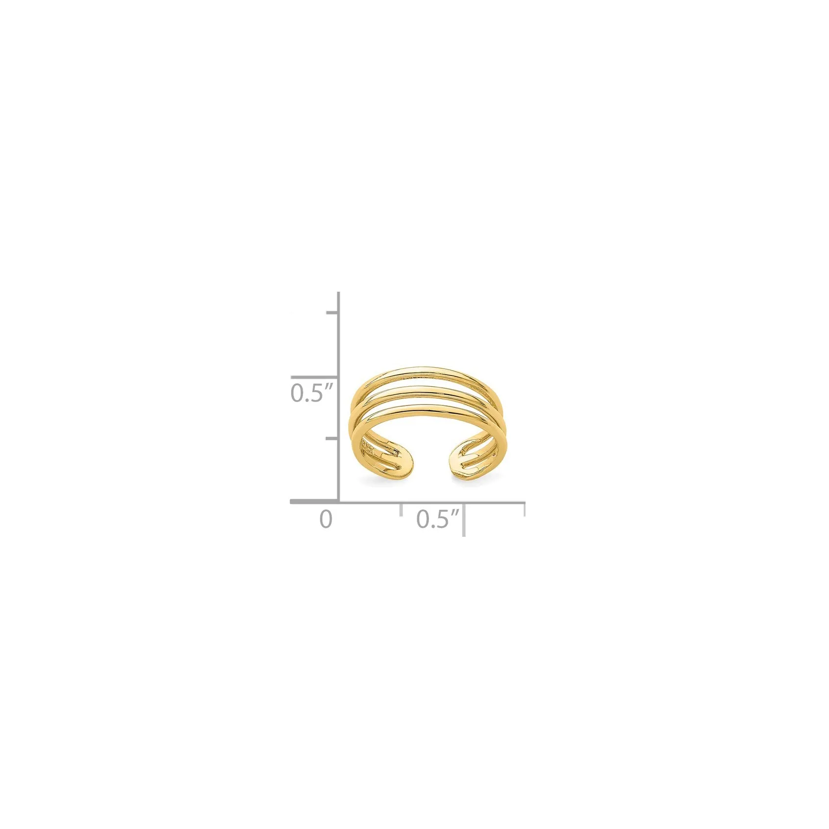 Three Row Toe Ring (14K)