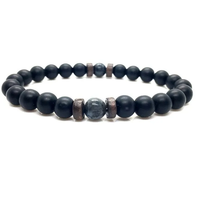 Tibetan Buddha Bracelet With Natural Moonstone Chakra Lava Stone