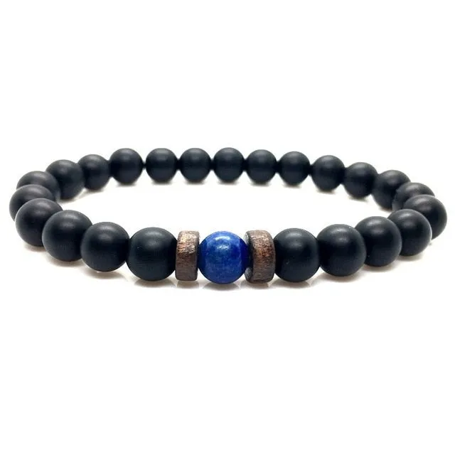 Tibetan Buddha Bracelet With Natural Moonstone Chakra Lava Stone