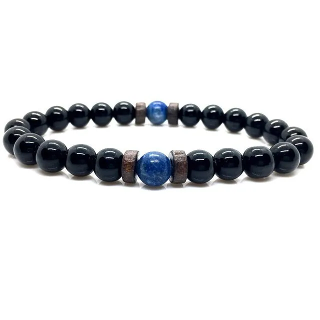 Tibetan Buddha Bracelet With Natural Moonstone Chakra Lava Stone