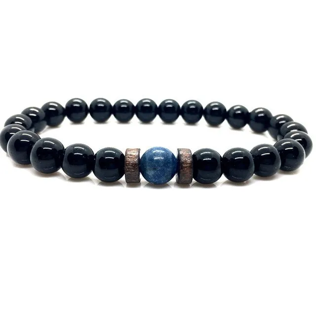 Tibetan Buddha Bracelet With Natural Moonstone Chakra Lava Stone