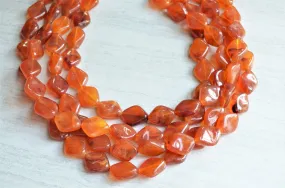 Tortoise Shell Acrylic Lucite Brown Chunky Lucite Statement Necklace -  Aurora