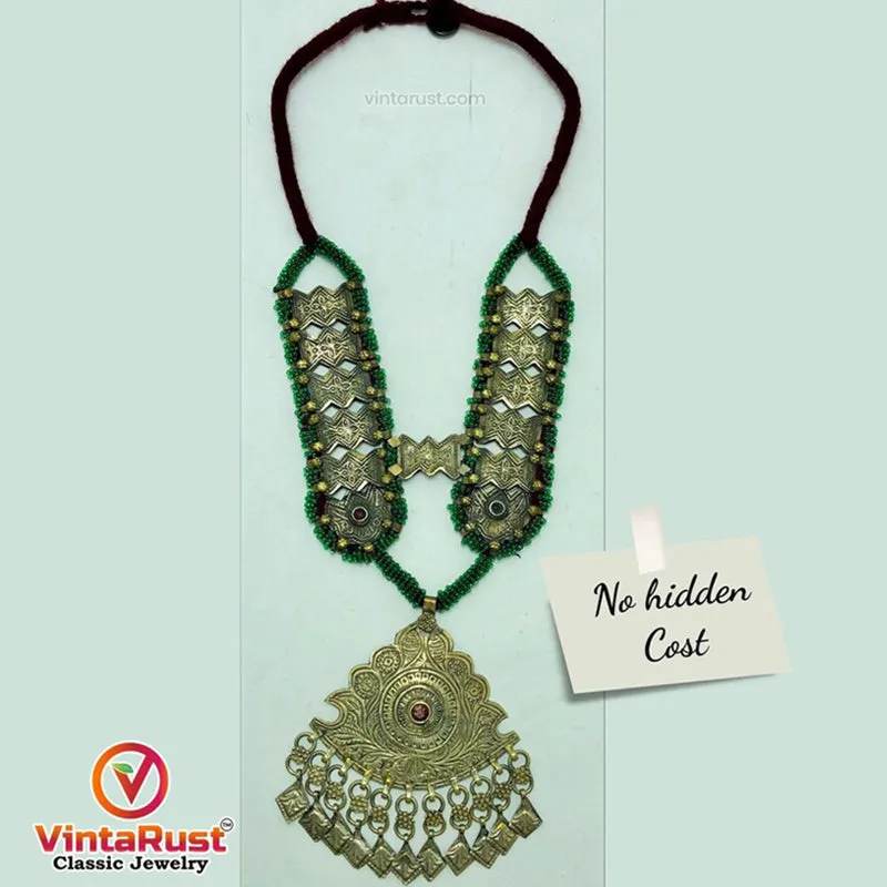 Turkmen Green Beaded Necklace