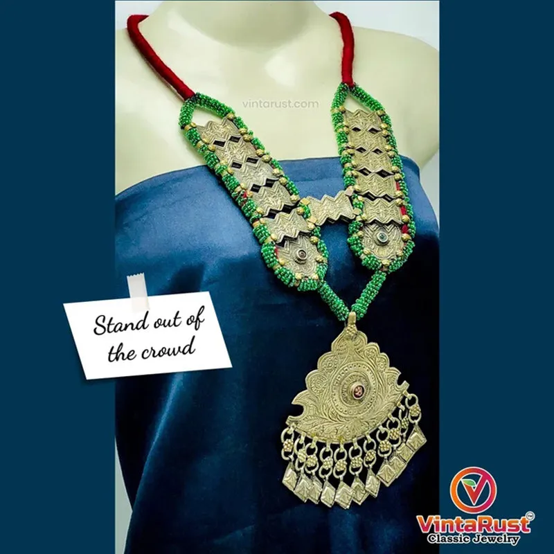 Turkmen Green Beaded Necklace