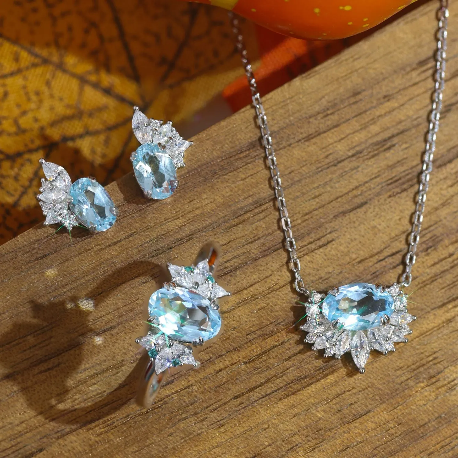 Twilight Star Sky Blue Topaz Earrings