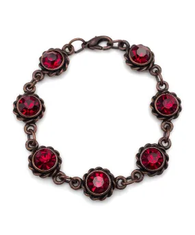 【UK買付】ヴィンテージ ガーネットレッド ガラス ブレスレット/Vintage Garnet Red Glass Bracelet