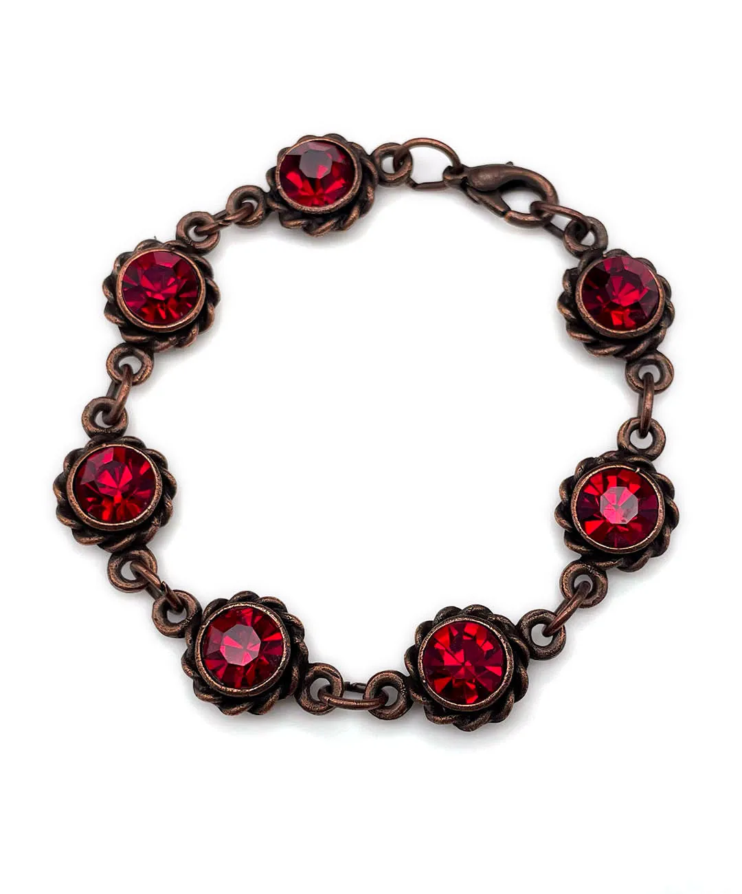 【UK買付】ヴィンテージ ガーネットレッド ガラス ブレスレット/Vintage Garnet Red Glass Bracelet