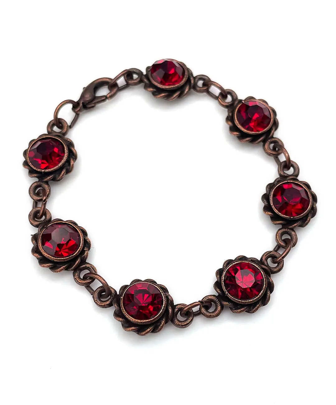 【UK買付】ヴィンテージ ガーネットレッド ガラス ブレスレット/Vintage Garnet Red Glass Bracelet