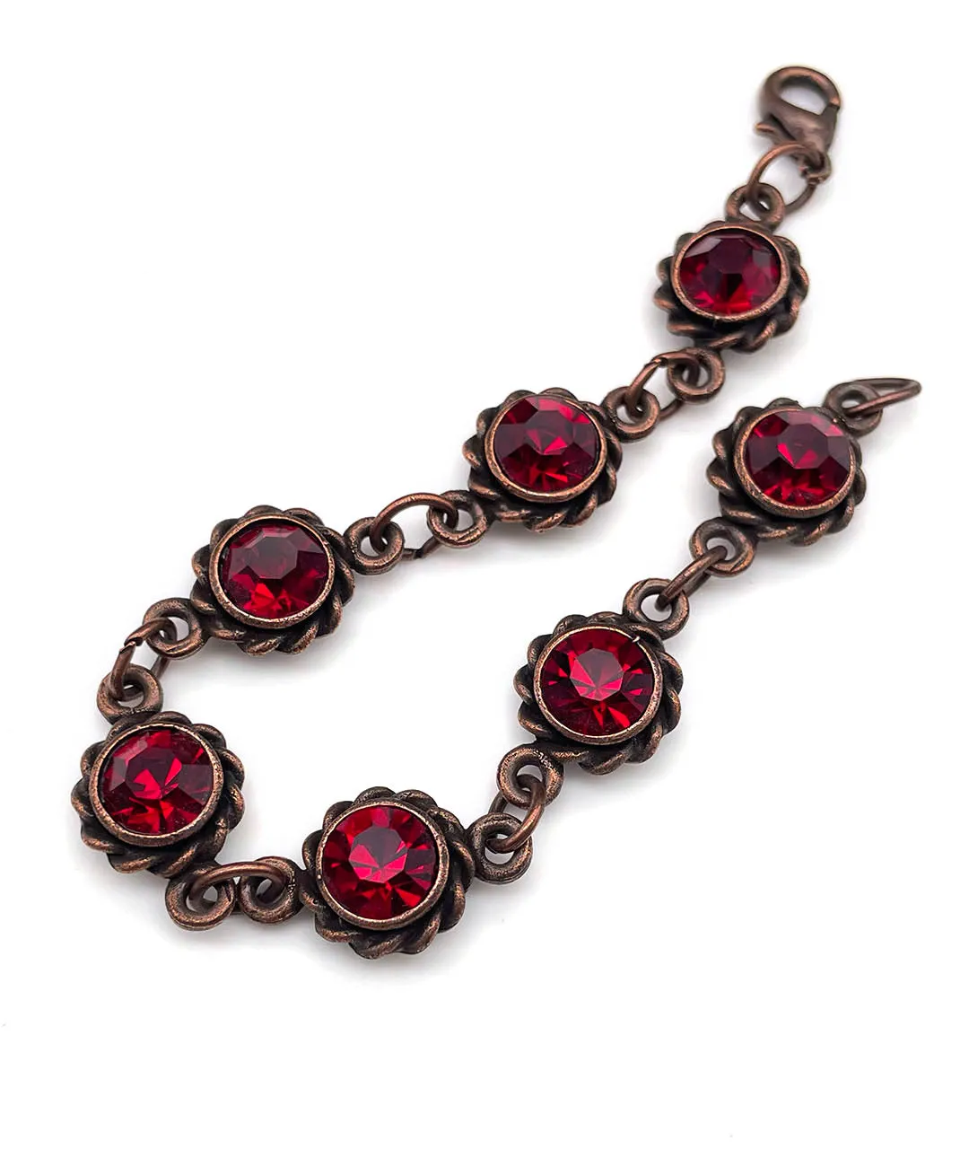 【UK買付】ヴィンテージ ガーネットレッド ガラス ブレスレット/Vintage Garnet Red Glass Bracelet